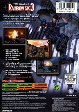 Tom Clancys Rainbow Six 3 (USA) box cover back